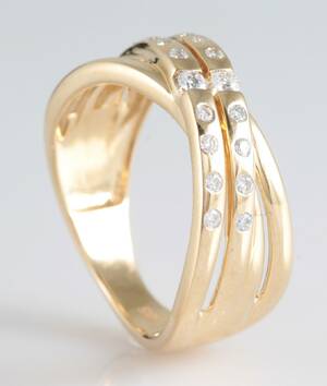 Ring in 14ct with diamonds 0.25ct