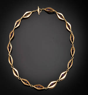 Guld og ametyst halscollier