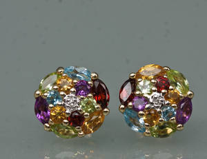 Multicolour ørestikker af 9 kt. guld 2