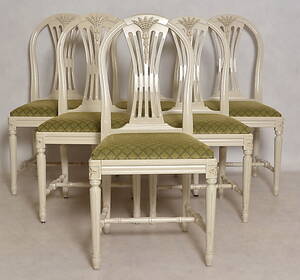 STOLAR, 6 st, gustaviansk stil, Axett, 1900-tal.