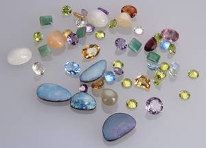 Parti blandede ædelsten, ca. 106.21 ct