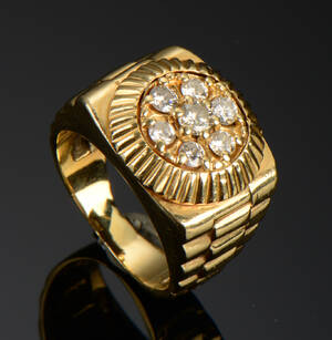 Herrering af guld med diamanter