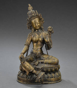 Boddhisattva figur af bronze, 1900-tallet.
