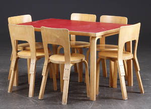 Alvar Aalto 1898-1976. Seks stole samt bord 7