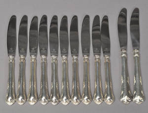 Cohr - tolv Herregård knive i sølv. 12