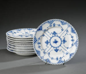 Kgl. P. Musselmalet, helblonde, 9 tallerkener