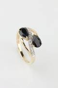 Safir- og diamantring