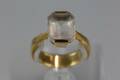 ENSTENSRING med bergkristall, guld, 23 k, 4,5 g
