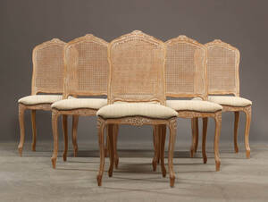 Seks spisestuestole. Fransk stil. 6
