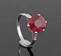 18K Ruby  Diamond ring approx.3.70ct  0.12ct