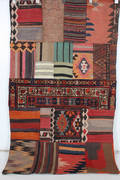 Orientmatta, flatvävd, Patchwork, 187x113 cm