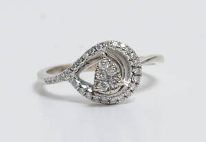 Brillantring af 14 kt. hvidguld - ca. 0.19 ct