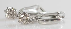 Par brillantøreringe, ca. 0.94 ct. 2