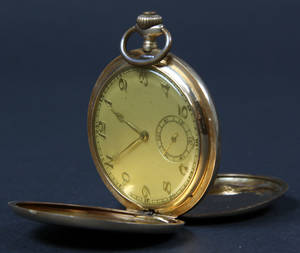 Dobbeltkapslet guldur, 14 ct.