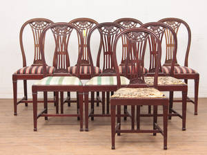 Mahogni spisestuestole Louis XVI form 8