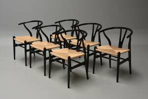 Hans J. Wegner. Sæt på seks Y- stole, model CH-24. 6 
