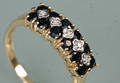 Safir og diamant ring