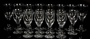 GLASSERVIS, 18 delar, Holmegaard, 1900-tal.