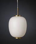 Bent Karlby. Kina pendel, opalglas og messing  Denne vare er sat til omsalg under nyt varenummer 4509483