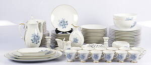 MAT-OCH KAFFESERVIS, 88 delar, porslin, Hackefors.