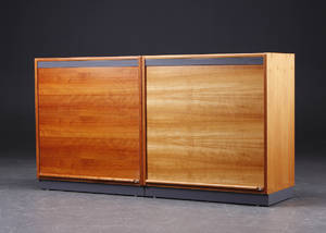 Dansk møbelproducent. Jalousiskabe. Kirsebærtræ. 2