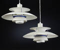 Poul Henningsen. Par PH5 pendler, hvid 2