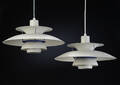 Poul Henningsen. Par PH5 pendler, hvid 2