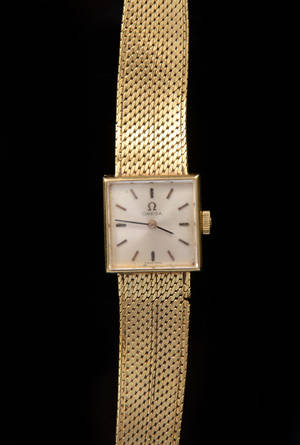 Omega, Damarmbandsur med länk i 18K