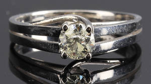 Diamant solitairering, ca. 0.74 ct