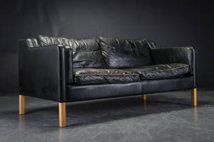 Stouby sofa 2½ pers. sort læder model Eva 