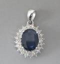 Safir- og diamant vedhæng