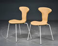 Arne Jacobsen, Munkegaardsstole, beige læder 2  