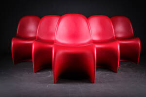Verner Panton. Sæt på seks frisvinger-stole Panton Chair 6