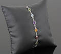 Multi gem silver bracelet total approx.6.00ct