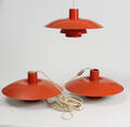 Poul Henningsen. Par PH 43 pendel, orange 3 