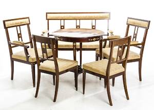 SALONGSGRUPP, 6 delar, empire stil