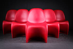 Verner Panton. Sæt på seks frisvinger-stole Panton Chair 6
