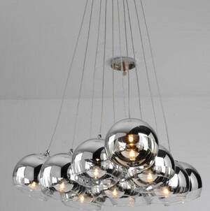 Loftlampe med 10 glaskugler
