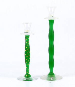 LJUSSTAKAR 2 st, glas, Celeste Anna Nilsson Orrefors.