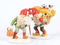 TOMTEFIGURER, 2 st, porslin, Fyrklövern.