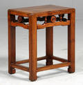 Kinesisk lampebord  skammel, elmetræ