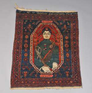 Figural persisk Senneh tæppe, 121x96 cm.