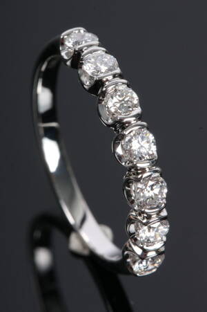 Alliancering, 14 kt. rhodineret guld,  0.50 ct 