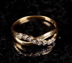 Ring 18K Guld med diamanter 1900-tal
