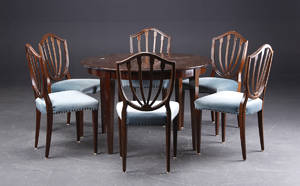 Hepplewhite form spisestuemøblement, mahogni 10