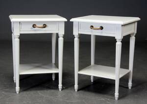 Par hvidlakeret lampenatborde, gustaviansk stil 2 Denne vare er sat til omsalg under nyt varenummer 4931989