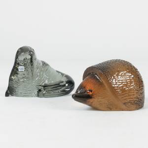 GLASFIGURINER 2st, Paul Hoff för WWF l12-13cm