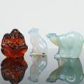 GLASFIGURINER 3st, Paul Hoff för WWF h9-12cm