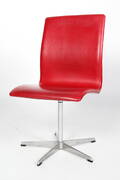 Arne Jacobsen. Oxford kontorstol. Rød læder. 