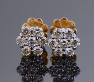 Brillant ørestikker, ca 1.12 ct